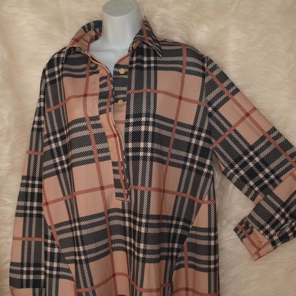 Pink&Black OVERSIZED SHIRTDRESS SIZE M BY CBR GENTLY USED - Picture 3 of 5